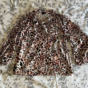 ANN TAYLOR Factory | Animal Print Blouse - Size M